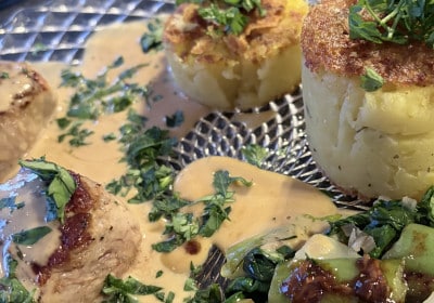 Kalbsfilet mit Kartoffel-Türmchen im Detail